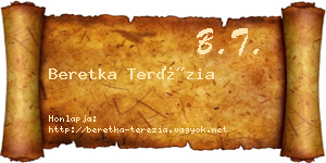 Beretka Terézia névjegykártya